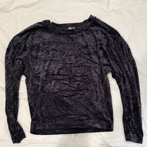 We The Free Charcoal Velvet Top